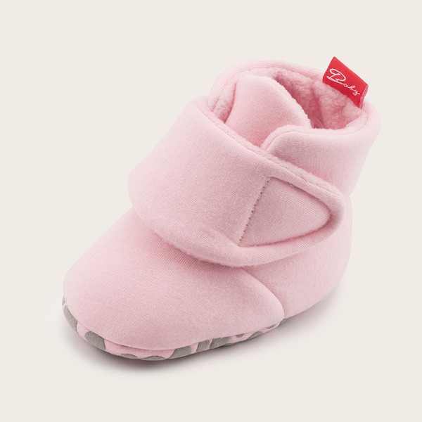 

Baby Girl Velcro Strap Warm Boots, Pink