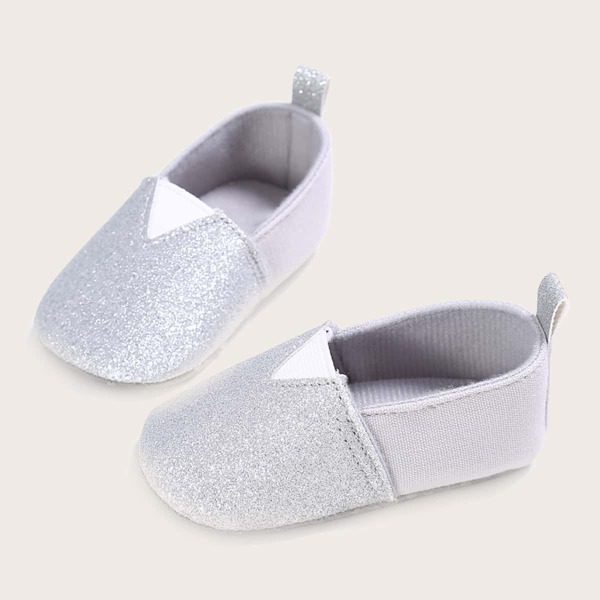 

Baby Girl Glitter Detail Flats, Silver