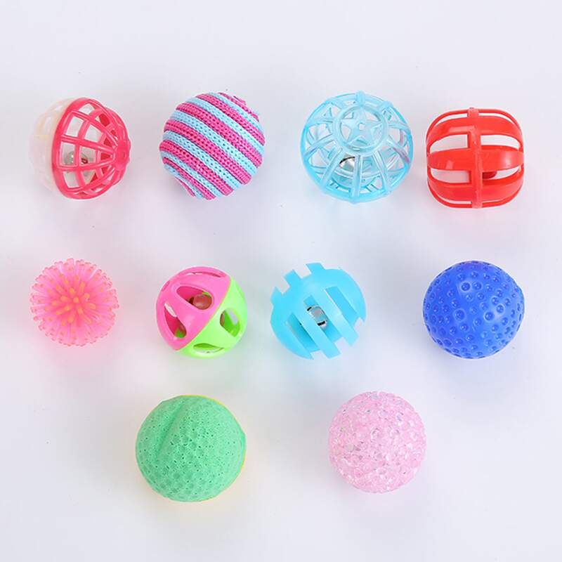 

10pcs Random Color Cat Bell Toy, Multicolor