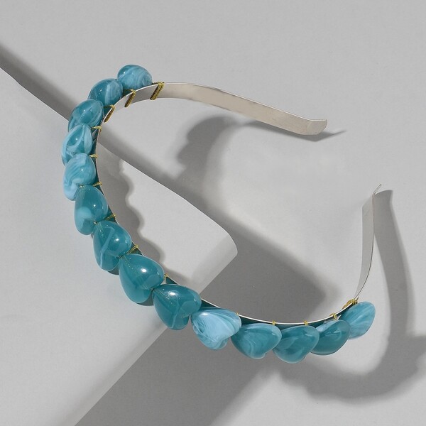 

Acrylic Heart Decor Hair Hoop, Blue