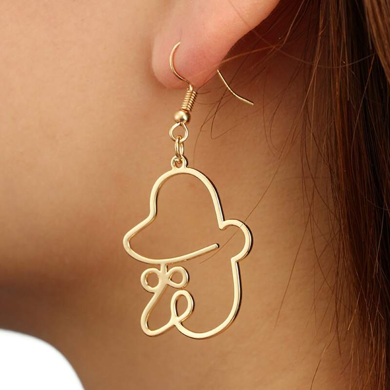 

Hollow Out Drop Earrings, Gold