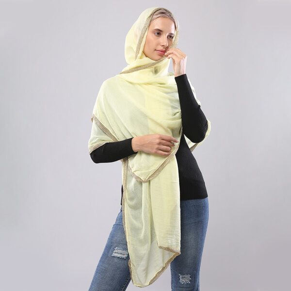

Glitter Trim Scarf, Yellow