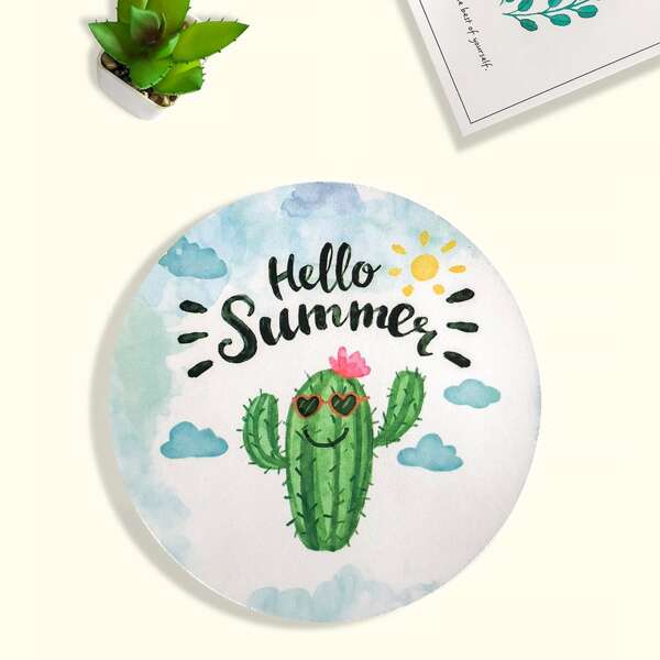 

Cactus Round Mouse Pad, Multicolor