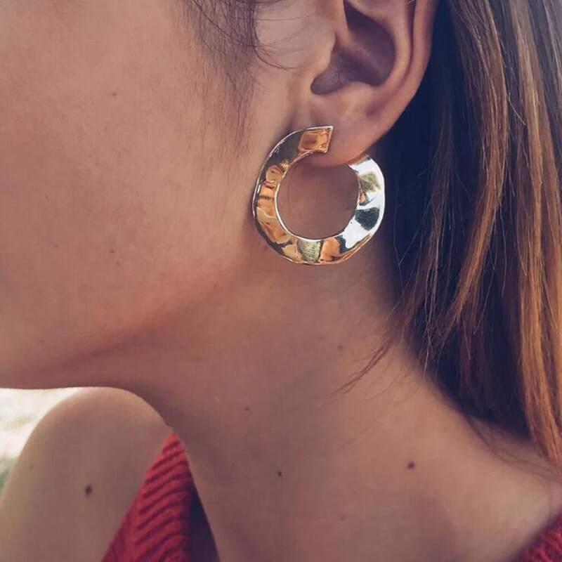

Textured Ring Drop Earrings, Gold