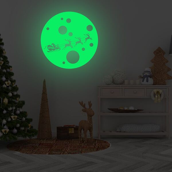

Kids Christmas Pattern Luminous Wall Sticker, Green