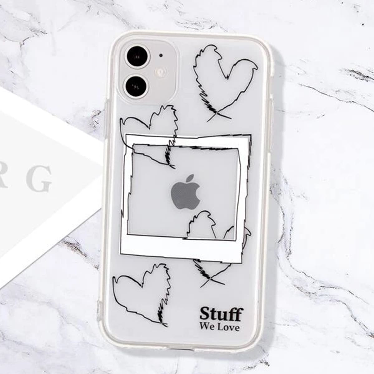 

Heart Print Clear iPhone Case