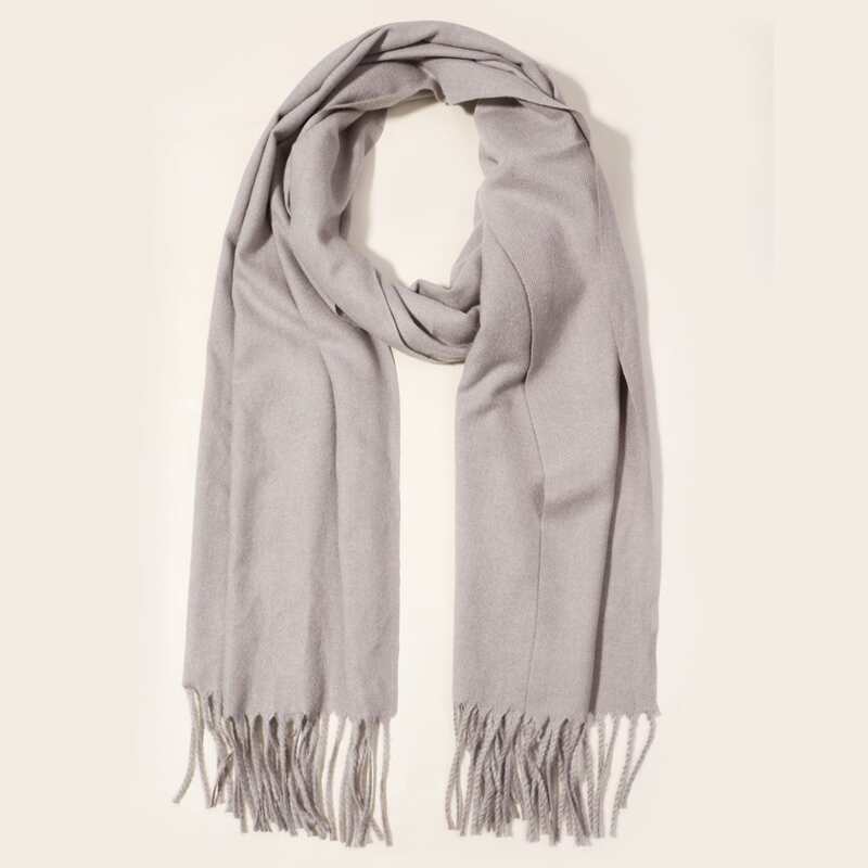 

Guys Fringe Hem Scarf, Light grey