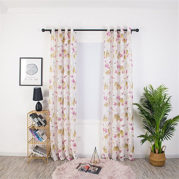 

Flower Print Single Panel Curtain, Multicolor