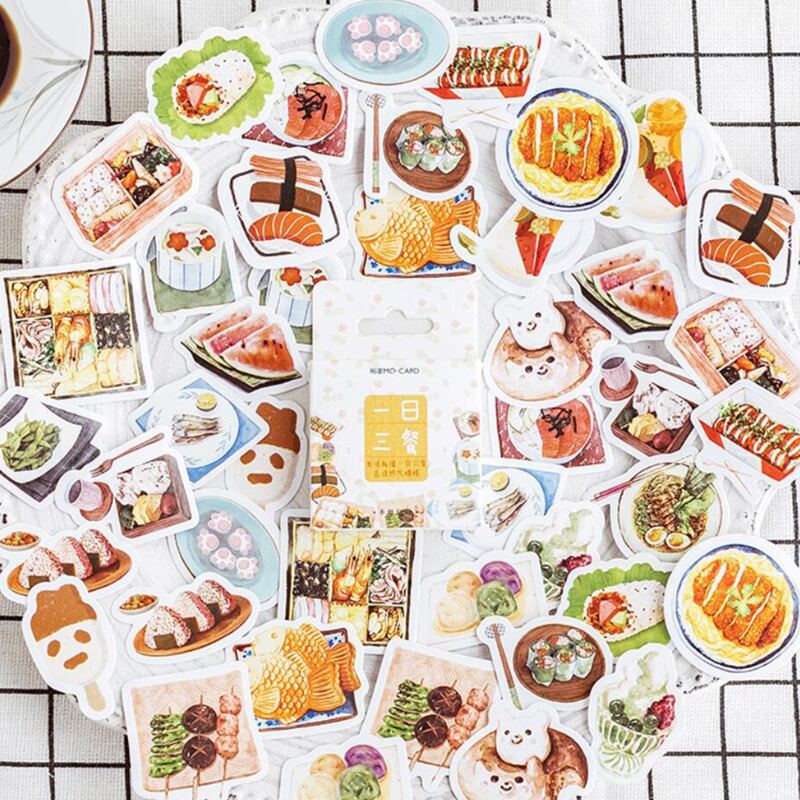 

46pcs Food Pattern Hand Account Sticker, Multicolor
