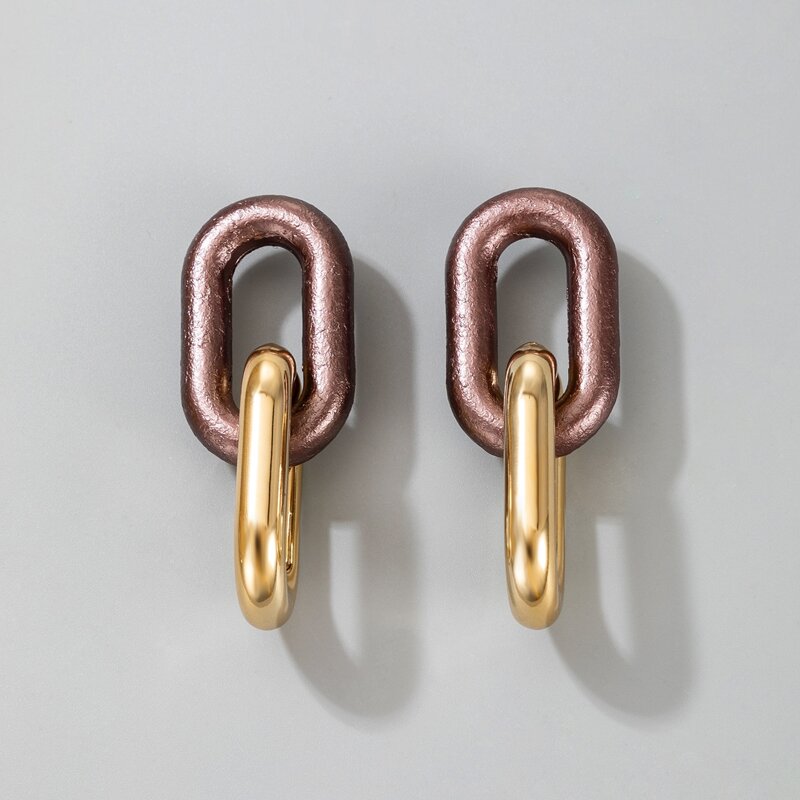 

Colorblock Chain Drop Earrings, Multicolor