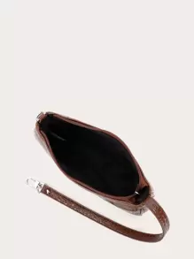 Crocodile Pattern Bag For Teen Girls Women College Students,Rookies & White-Collar Workers Perfect For Office,College,Work ,Business,Commute, Animal Print Women Bag - Brown - View 4