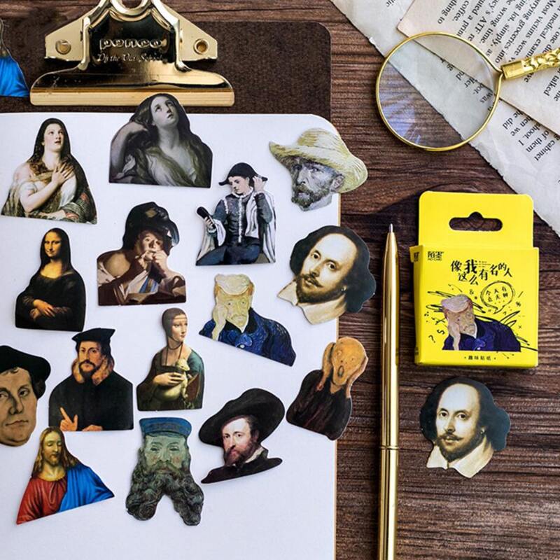 

45pcs Historical Figure Sticker, Multicolor