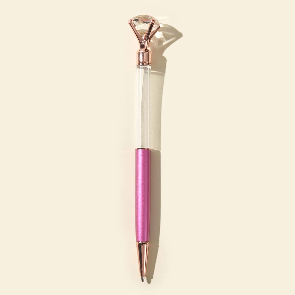 

1pc Diamond Decor Ballpoint Pen, Black