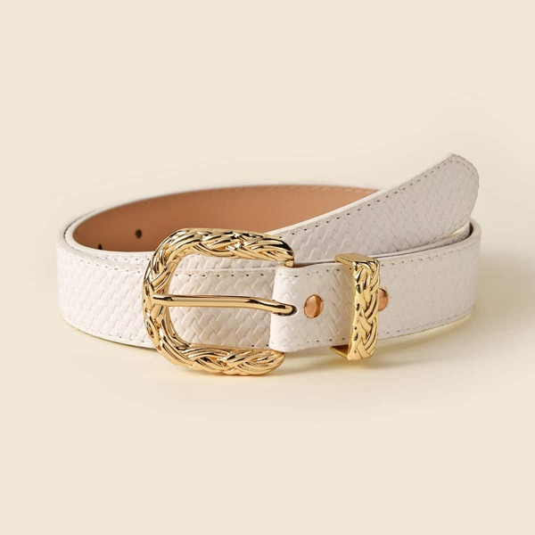 

PU Buckle Belt, White