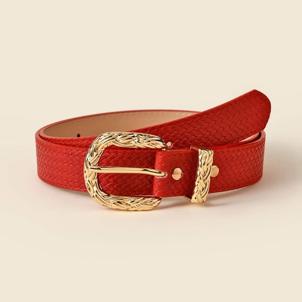 

PU Buckle Belt, Red