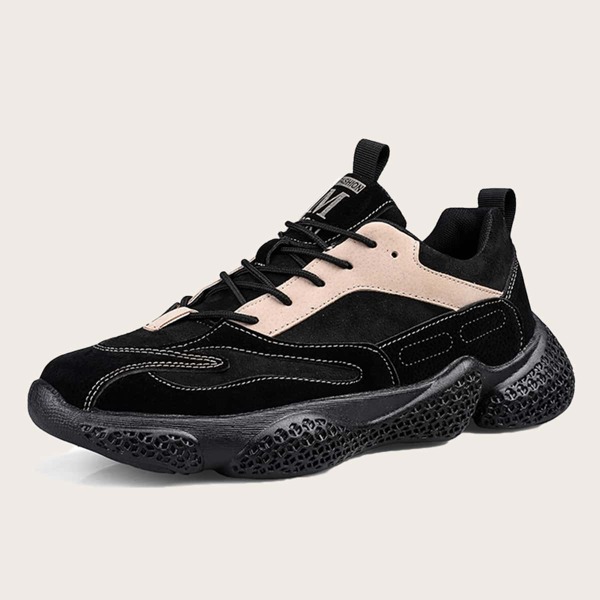 

Men Stitch Detail Chunky Sneakers, Black