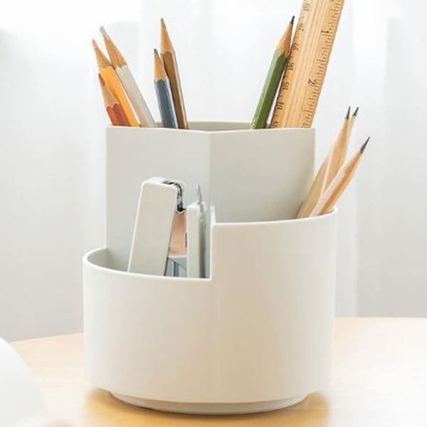 

1pc Random Color 3 Grid Pen Holder, Multicolor