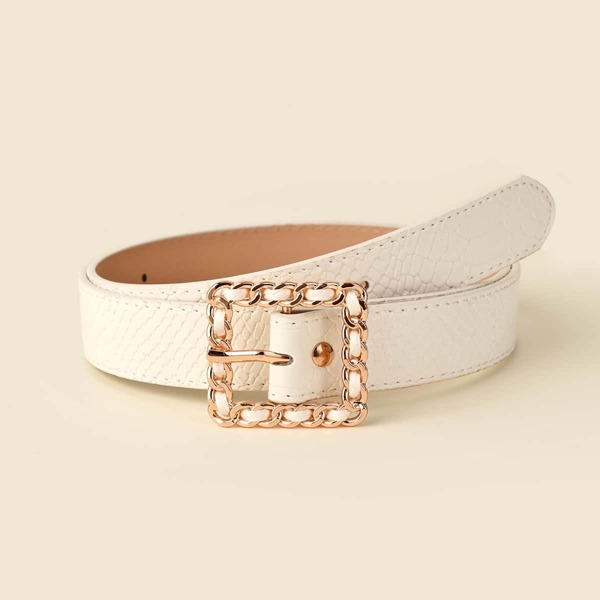 

Chain Buckle Belt, White