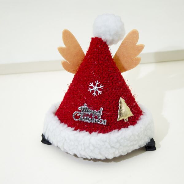 

Christmas Hat Decor Dog Hair Clip, Red