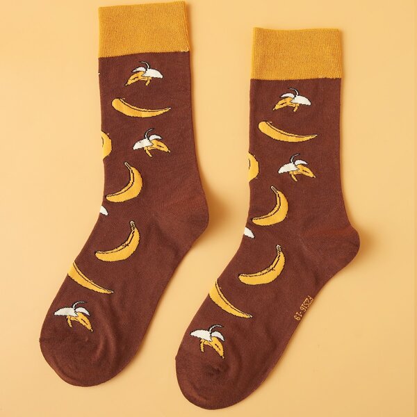 

Men Fruit Pattern Socks, Multicolor
