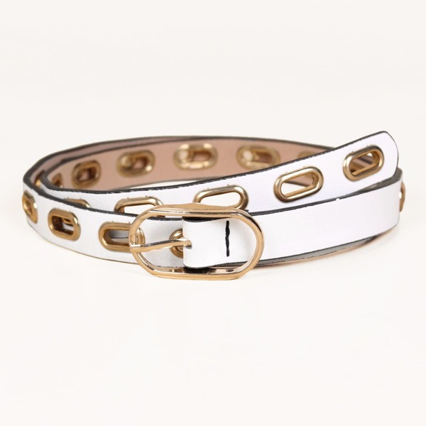 

Kids Metal Buckle Belt, White