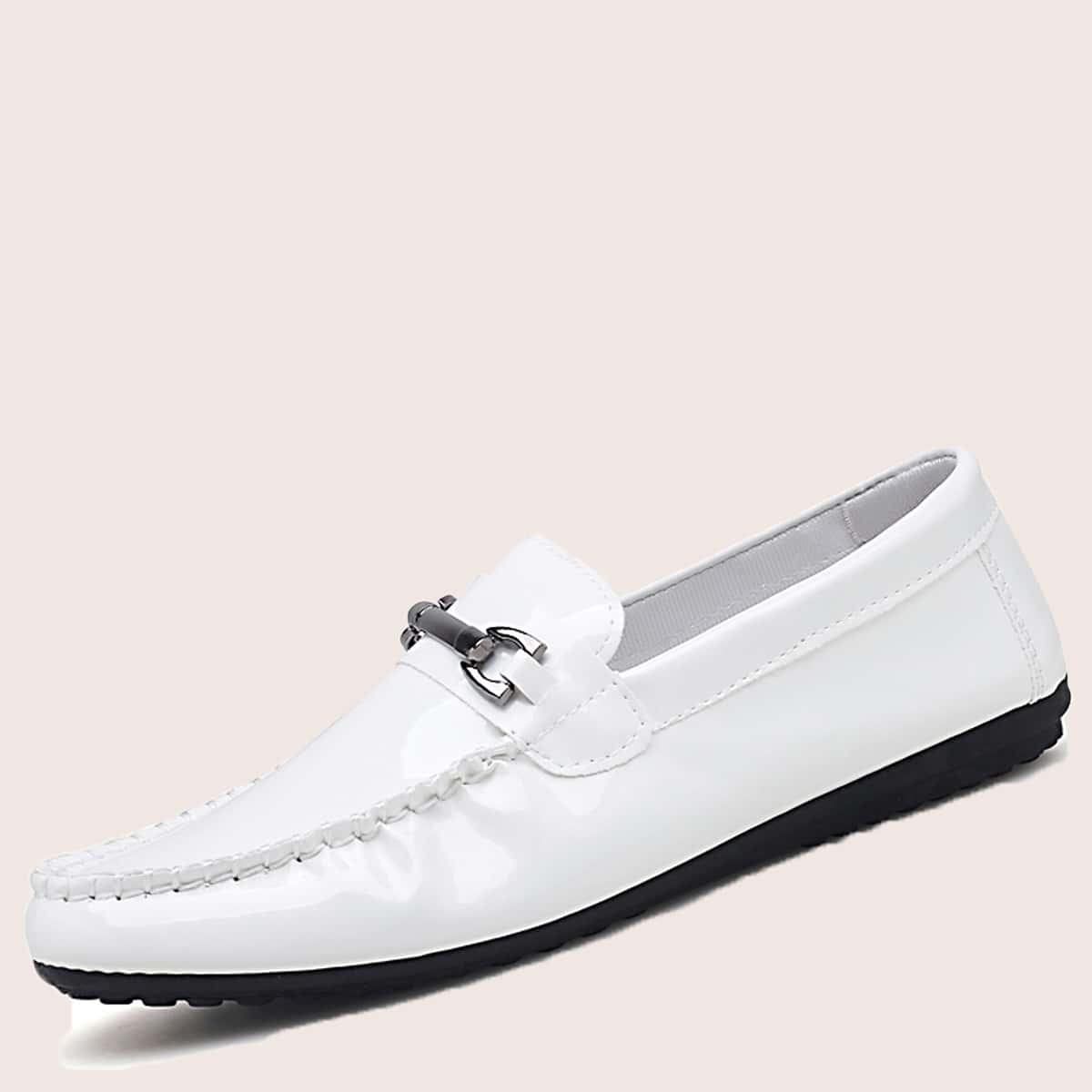 

Guys Metal Decor Slip On Loafers, White