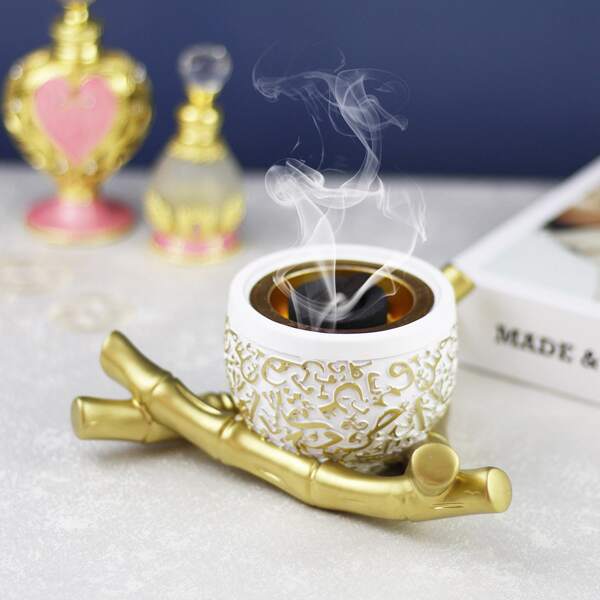 

1pc Graphic Print Incense Burner, White
