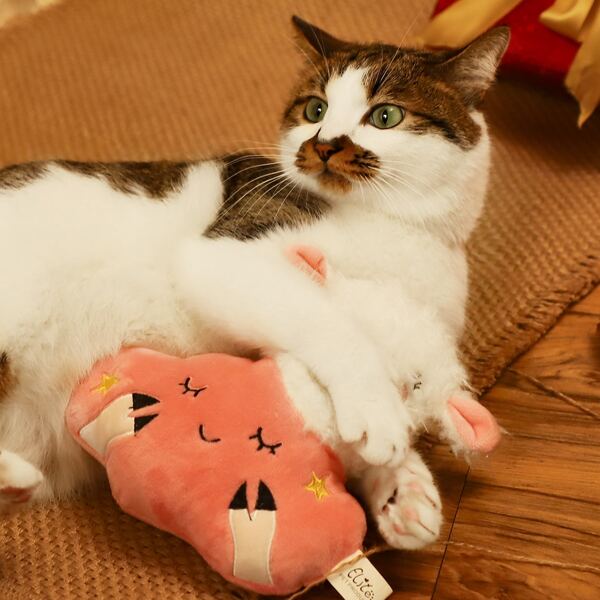

1pc Goat & Cloud Design Cat Toy, Pink
