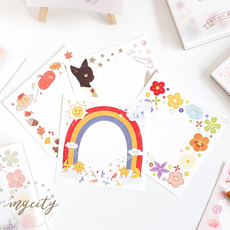 

1pc Cartoon Graphic Random Memo Pad, Multicolor