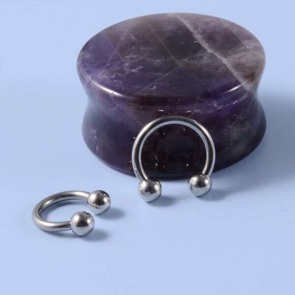 

2pcs Men Round Ball Nose Ring, Silver