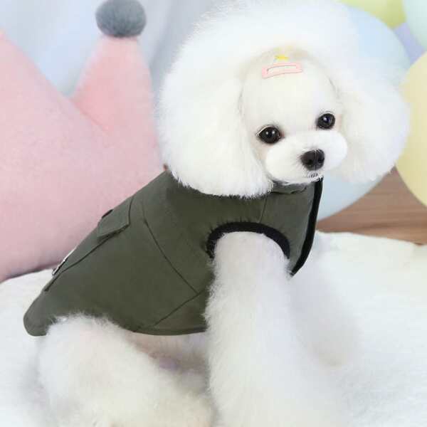 

Pocket Decor Dog Jacket, Green