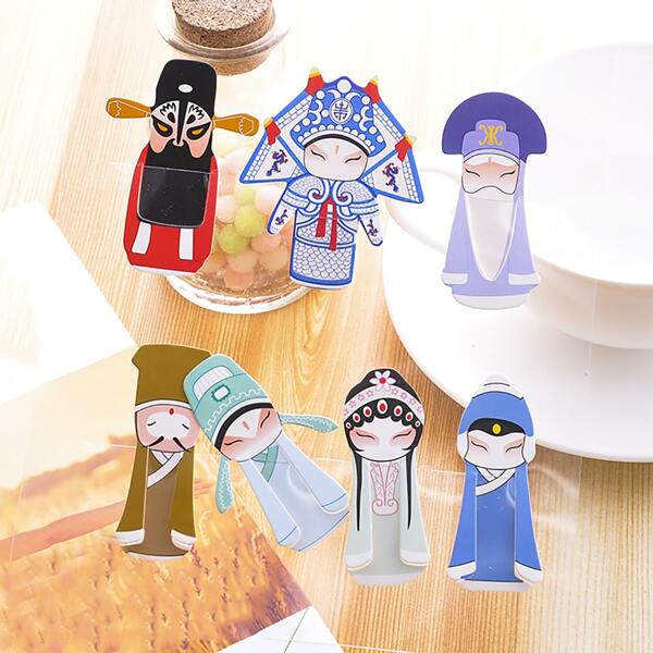 

7pcs Cartoon Peking Opera Sticker, Multicolor