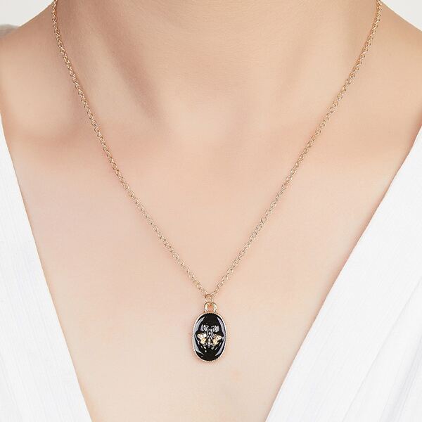 

Bee Design Geometric Charm Necklace, Gold