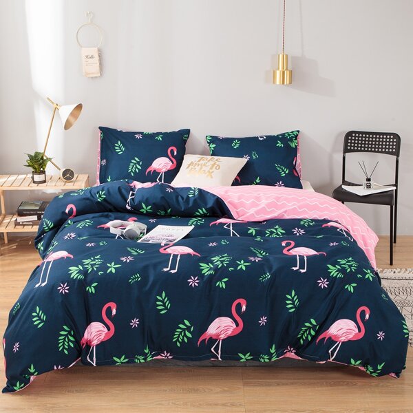 

Kids Flamingo Print Bedding Set Without Filler, Multicolor