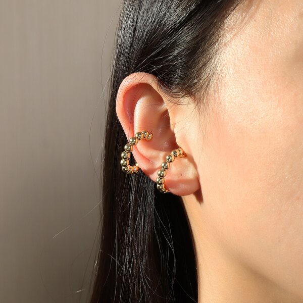 

Bead Decor Ear Cuff, Gold