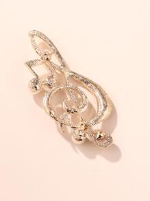 Rhinestone Music Note Brooch - Vàng - Xem 2