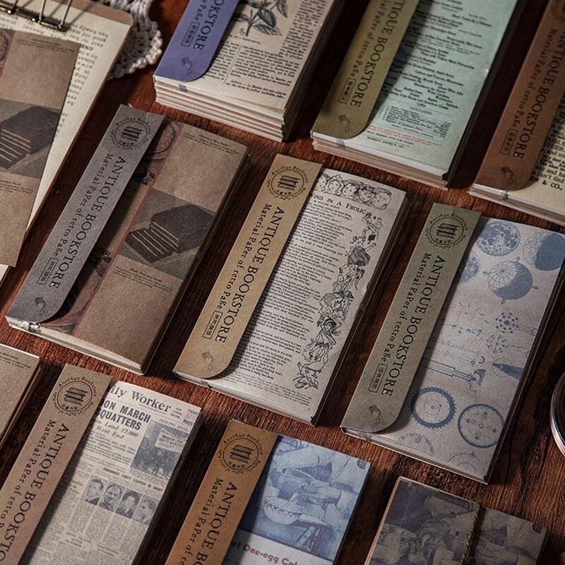 

60pcs Vintage Pattern Random Material Paper, Multicolor