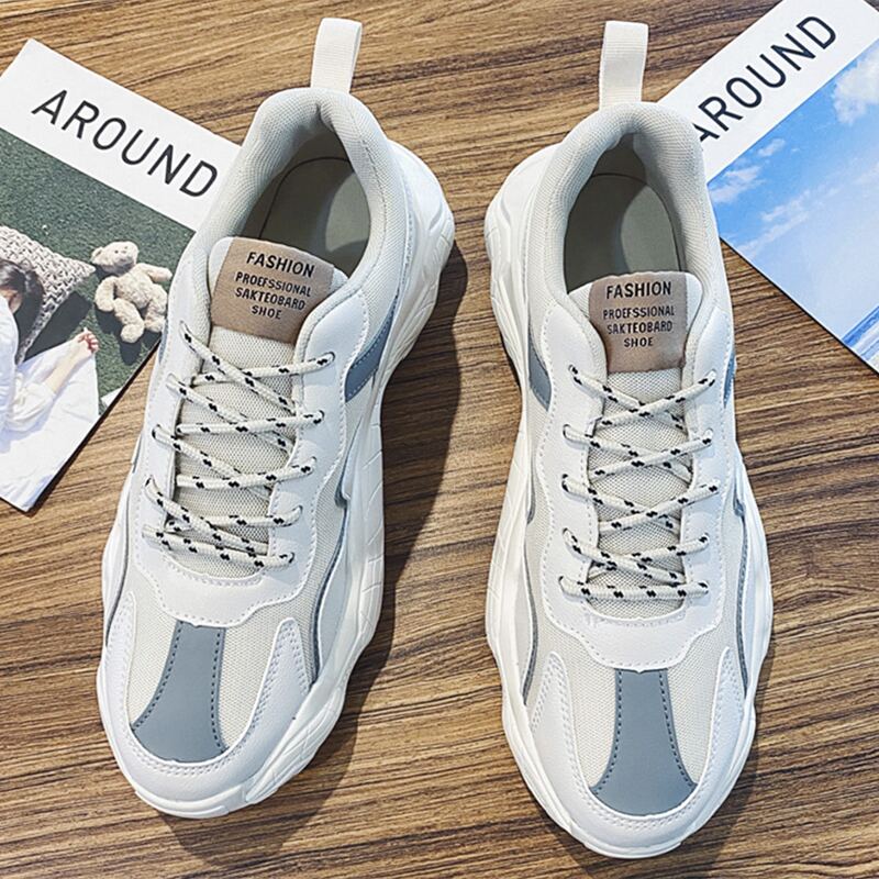 

Guys Lace Up Front Chunky Sneakers, Beige