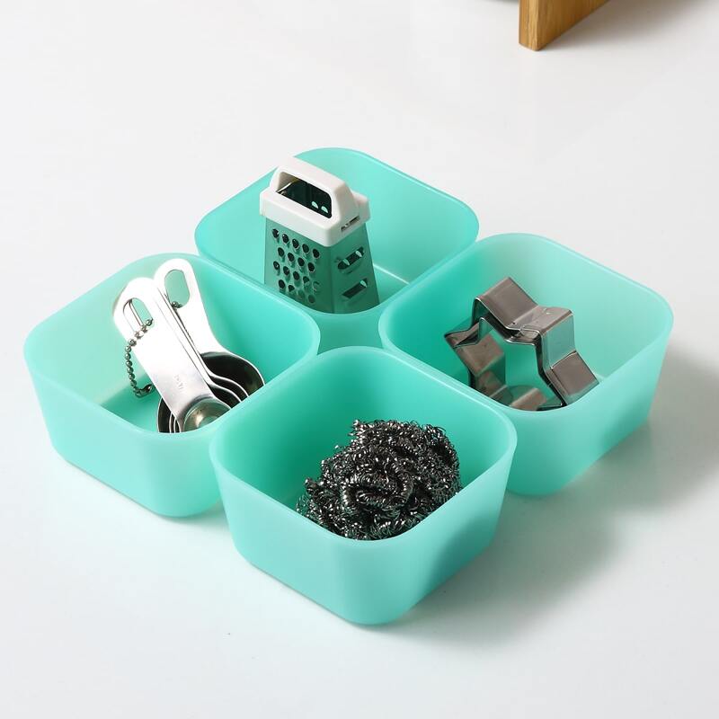 

4pcs Kitchen Storage Box, Mint blue