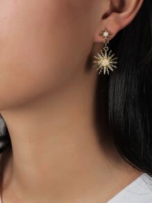 Fashionable and Popular Men's Star Moon Drop Earrings for Jewelry Gift and for a Stylish Look - Multicolor - View 6