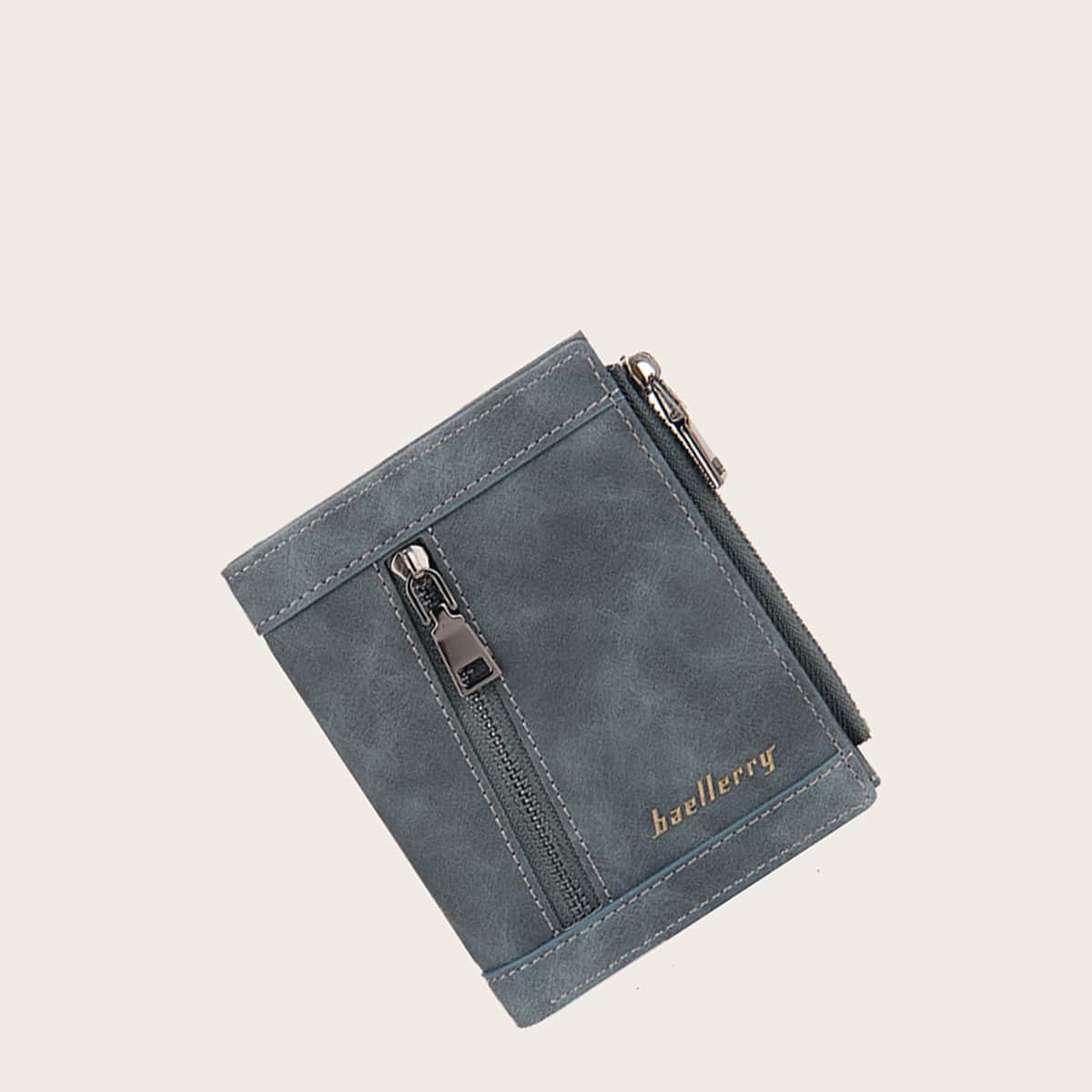 

Guys Zipper Decor Wallet, Grey