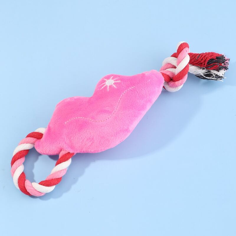 

1pc Colorblock Cotton Rope Dog Toy, Pink