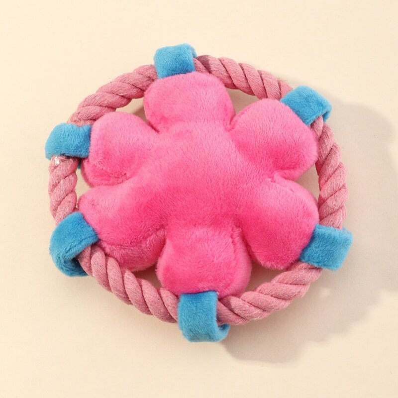 

Frisbee Plush Dog Sound Toy, Pink