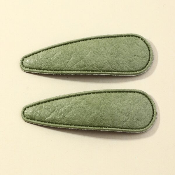 

2pcs Plain Hair Clip, Green