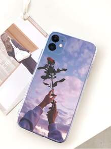Rose Pattern Case Compatible With iPhone - Multicolor - View 3