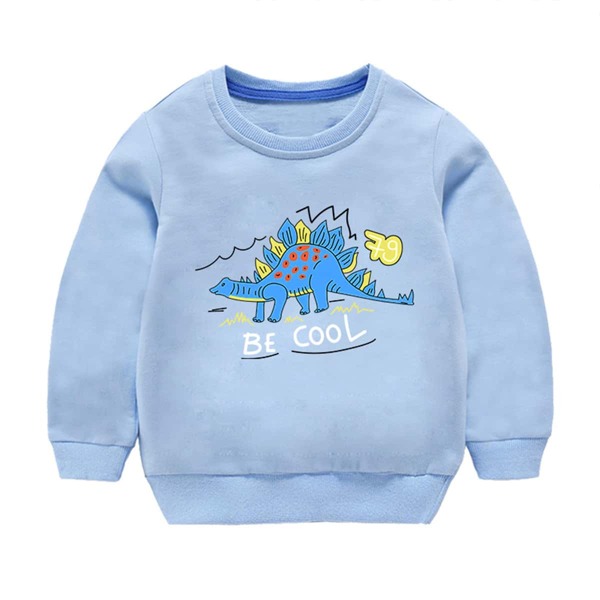 

Toddler Boys Dinosaur & Slogan Graphic Sweatshirt, Baby blue
