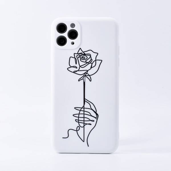 

Flower Pattern iPhone Case, White