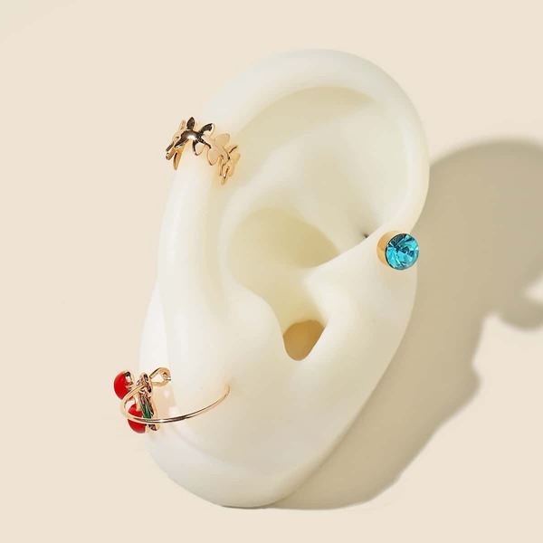 

3pcs Fruit Decor Earrings, Multicolor