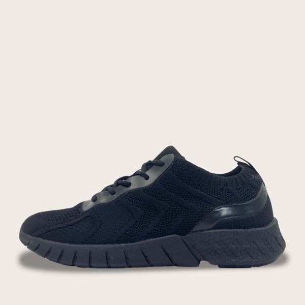 

Lace-up Front Wide Fit Sneakers, Black