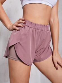 Shorts deportivos Liso - Rosa vieja - Ver 1